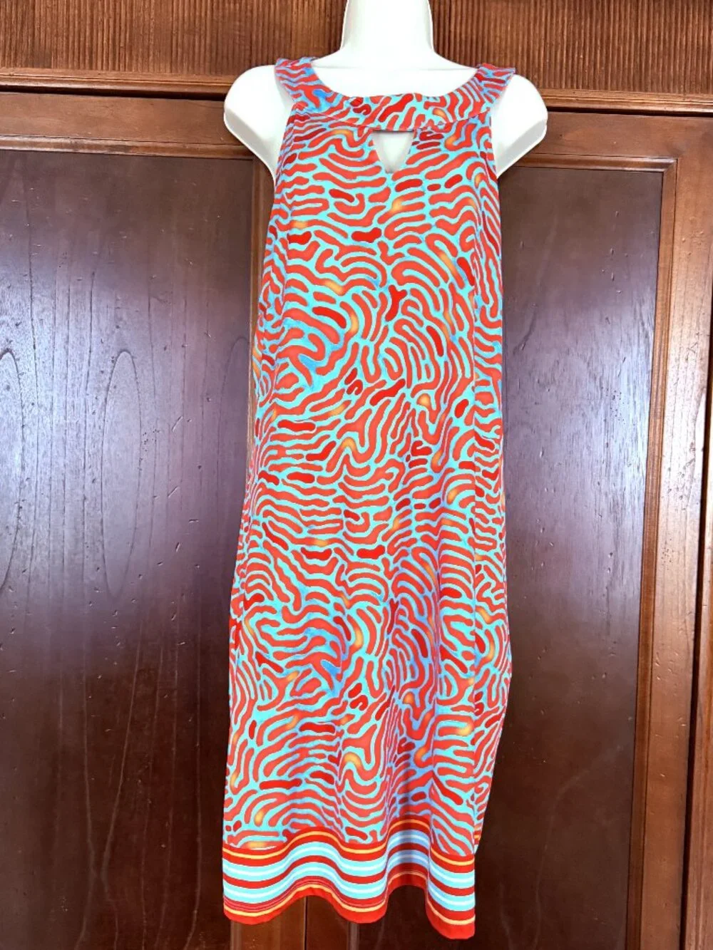 Orange/Blue Print Dress by Guy Harvey